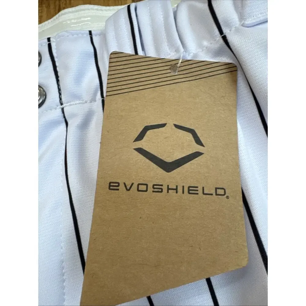 Evosheild Youth XL Baseball Softball Pant White & Black Pin Stripe‎ Straight Cut